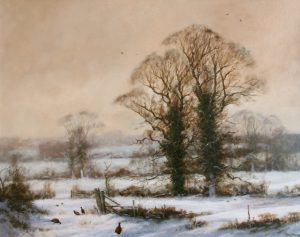 John Trickett - Pheasants in Winter, near Tealby