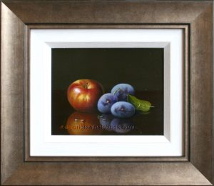 R Berger - Still Life with Apple & Plums