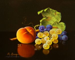 R Berger - Still Life with Peach & Grapes