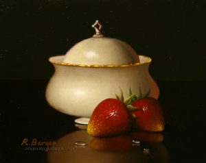 R Berger - Still Life with Porcelain Bowl and Strawberries