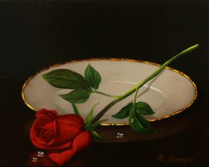 R Berger - Still Life with Rose & Water Droplets
