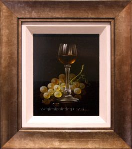 R Berger - Still Life with White Wine & Grapes