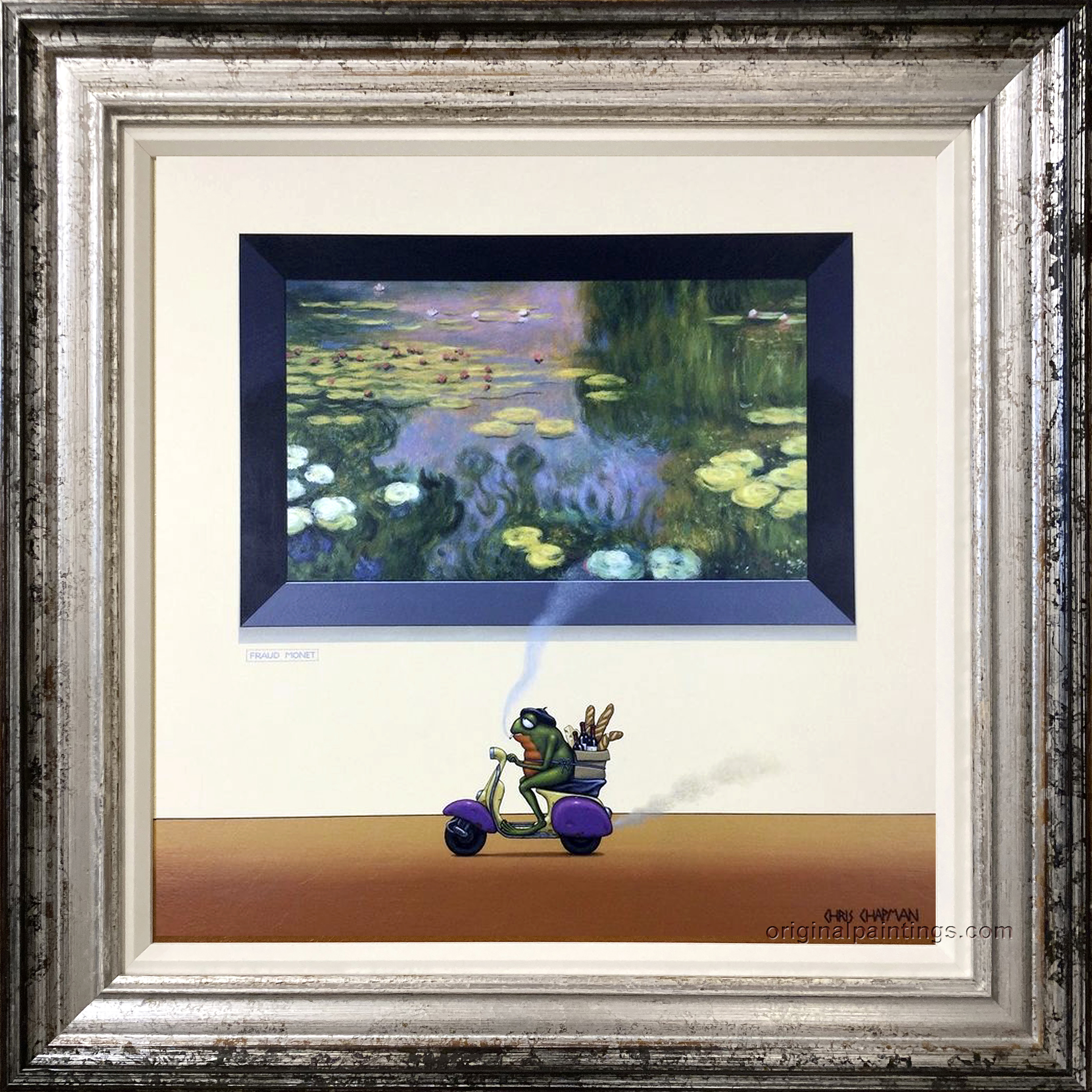 Chris Chapman, Signed Limited on Canvas, ‘Fraud Monet - Monet and Merlot’