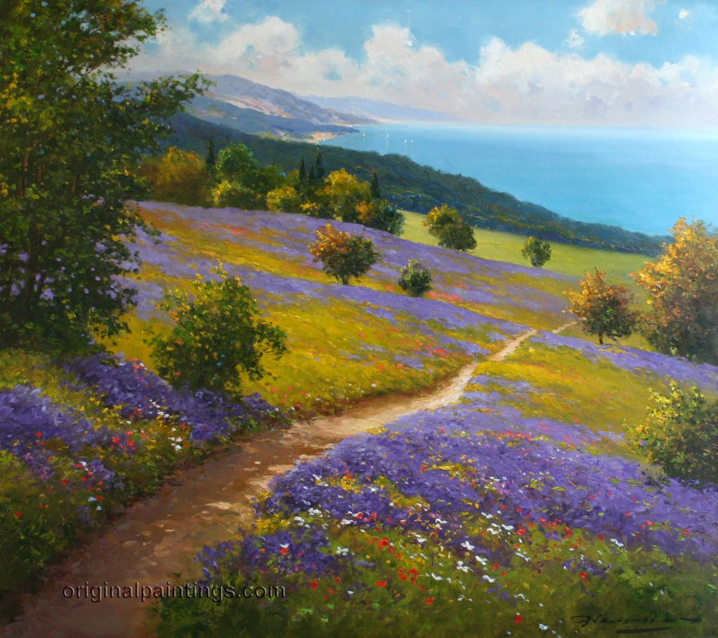 Pathway Through Lavender Fields | Unicorn Gallery