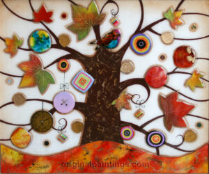 Kerry Darlington - Tree of Tranquillity with Golden Clock