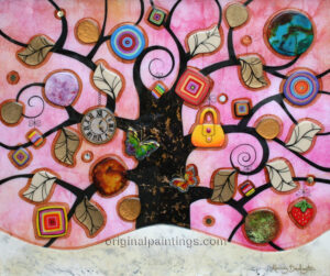 Kerry Darlington - Tree of Tranquillity with Rose Sky