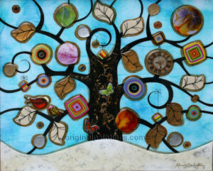 Kerry Darlington - Tree of Tranquillity with Birds & Butterflies
