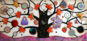 Kerry Darlington - Tree of Tranquillity with Lillies and Autumn Leaves
