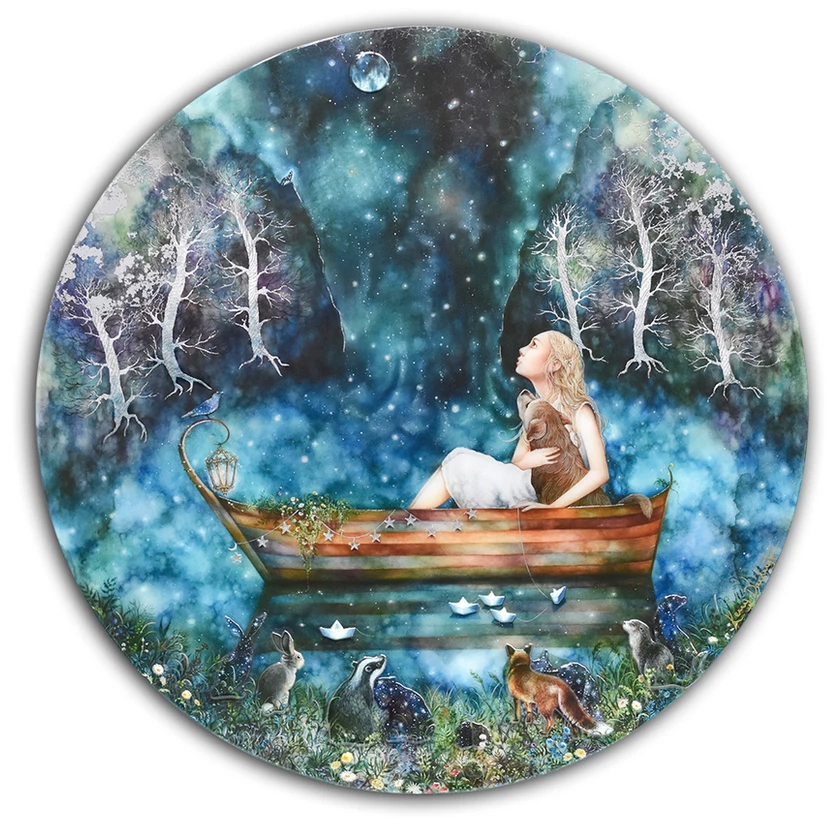 Kerry Darlington, Unique Signed Limited Edition with Gloss Resin Finish, Waterfall Skies