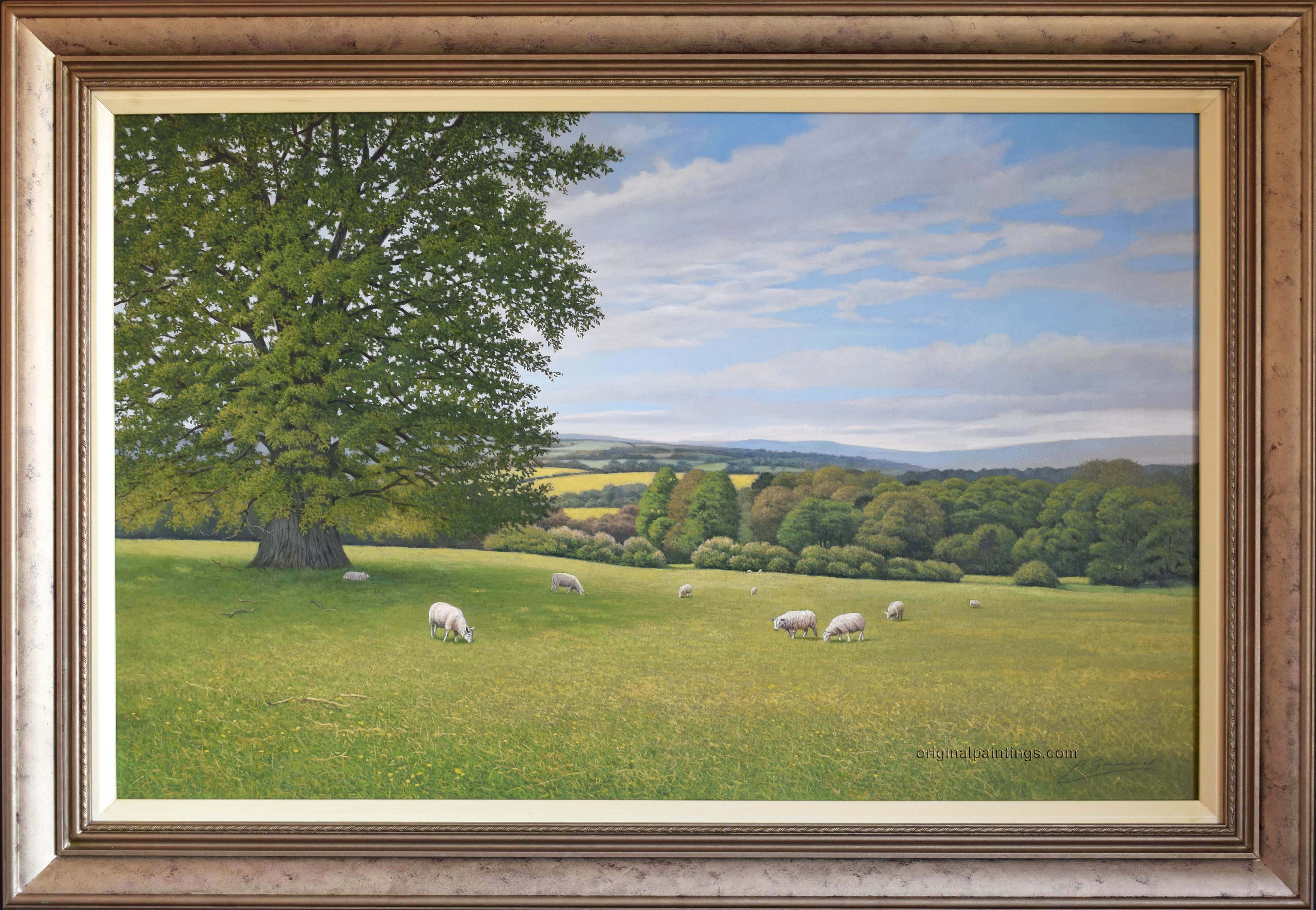 Philip Gerrard, Original Oil Painting, Distant Hills