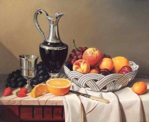 Philip Gerrard - Still Life with a Claret Jug and a Bowl of Fruit