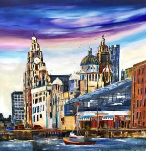 Rozanne Bell - Albert Dock looking towards the Liver Building