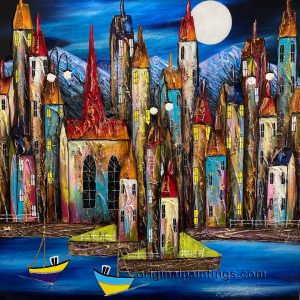 Rozanne Bell - Colourful Evening Harbour I