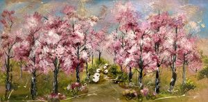 Rozanne Bell - Pink Blossoms & Blue Skies