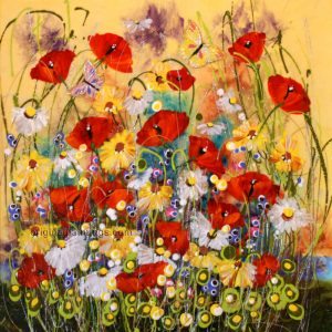 Rozanne Bell - Red Poppies and Butterflies