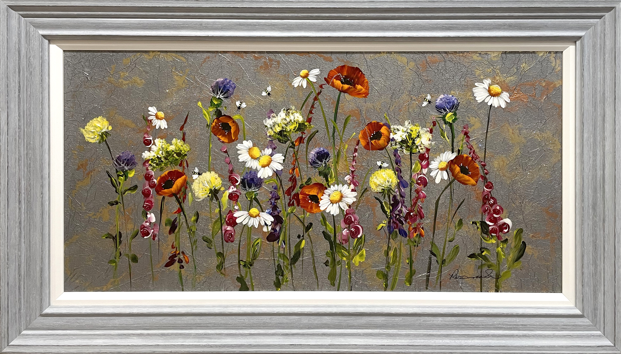Rozanne Bell, Original Mixed Media Painting, Waltz of the Flowers