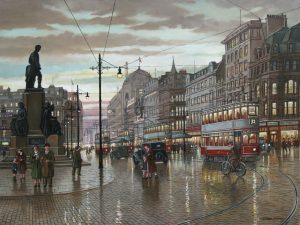 Steven Scholes - Piccadilly Manchester 1935, with Wellington Statue