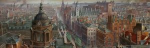 Steven Scholes - Liverpool Rooftops (sketch & key depicting 15 Liverpool landmarks)