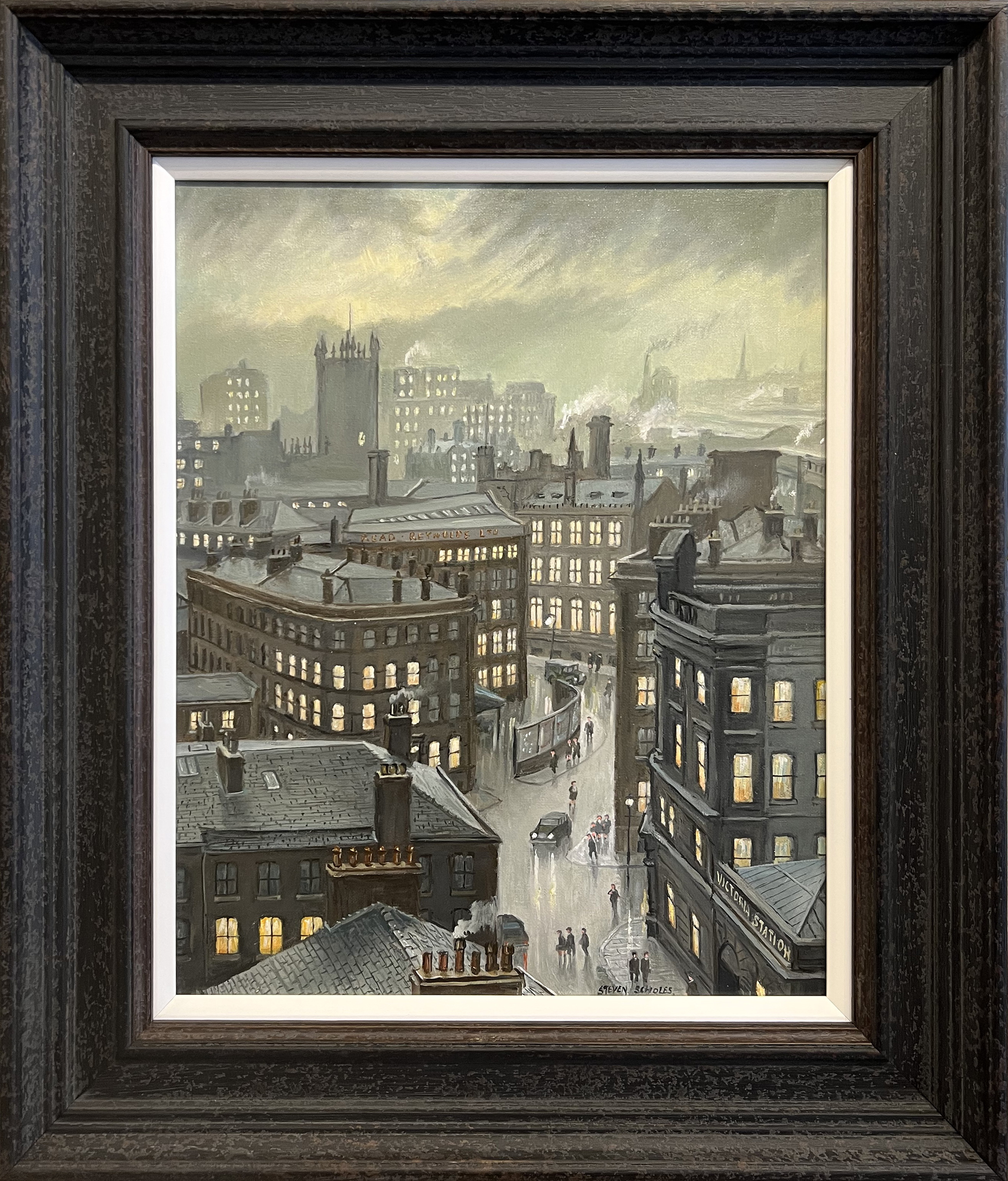 Steven Scholes Original Oil Painting, Manchester from Victoria Station 1958