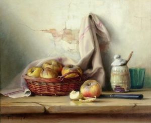 Robert Chailloux - Still Life with Apples in a Basket