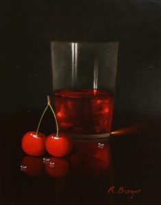 R Berger - Still Life with Cherries & a Glass