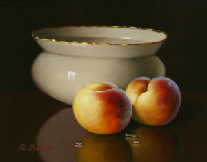 R Berger - Still Life with Porcelain Bowl and Peaches