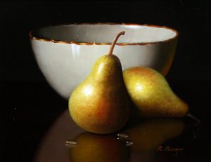 R Berger - Still Life with Porcelain Bowl and Pears