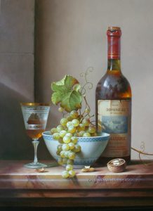 Zoltan Preiner - Still Life with Domaine De and Grapes