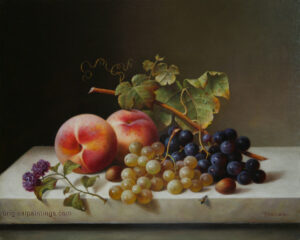 Zoltan Preiner - Still Life with Peaches & Grapes