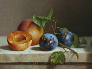 Zoltan Preiner - Still Life with Peaches & Plums